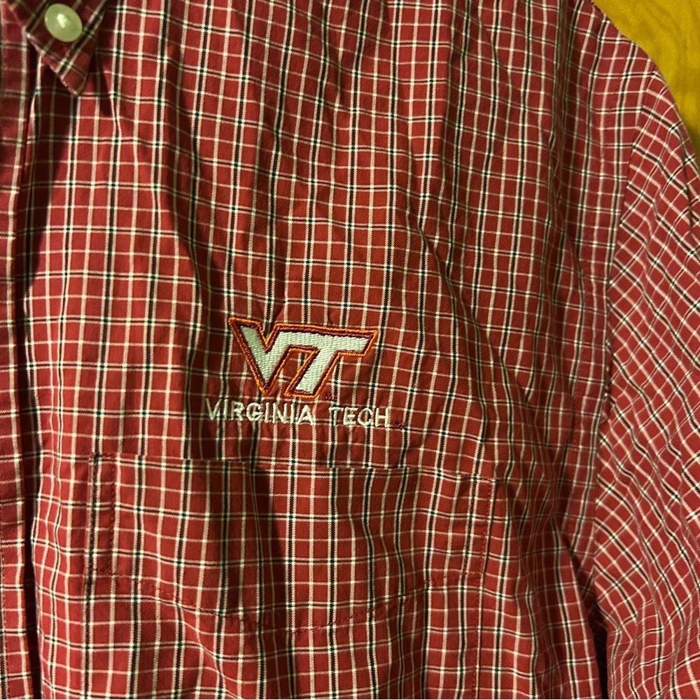 Cutter & buck Virginia Tech Hokies Plaid Team Colors Long sleeve dress shirt M - Picture 4 of 4